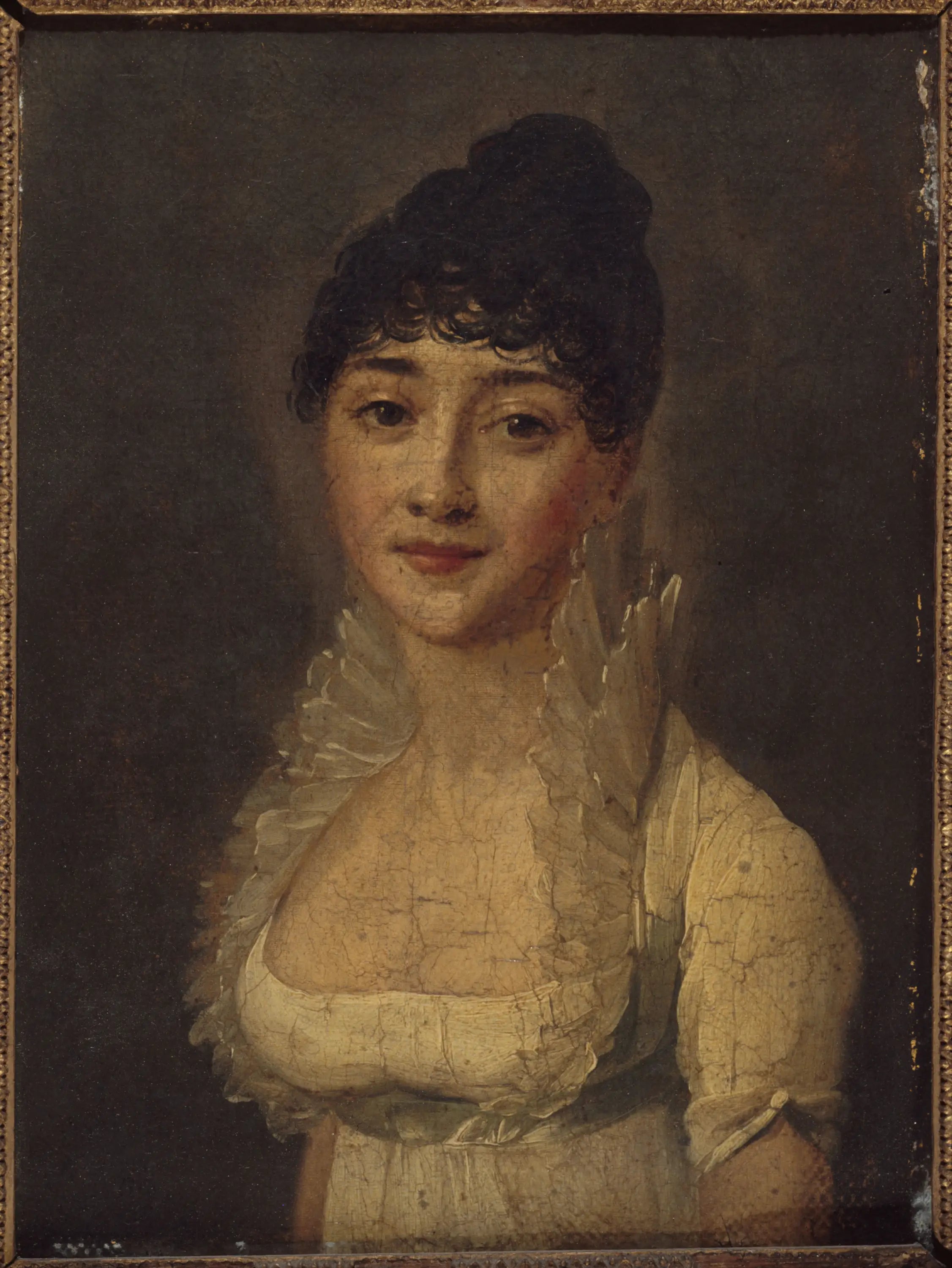 Portrait de femme en robe blanche - Louis-Léopold Boilly - Alpha Reproduction