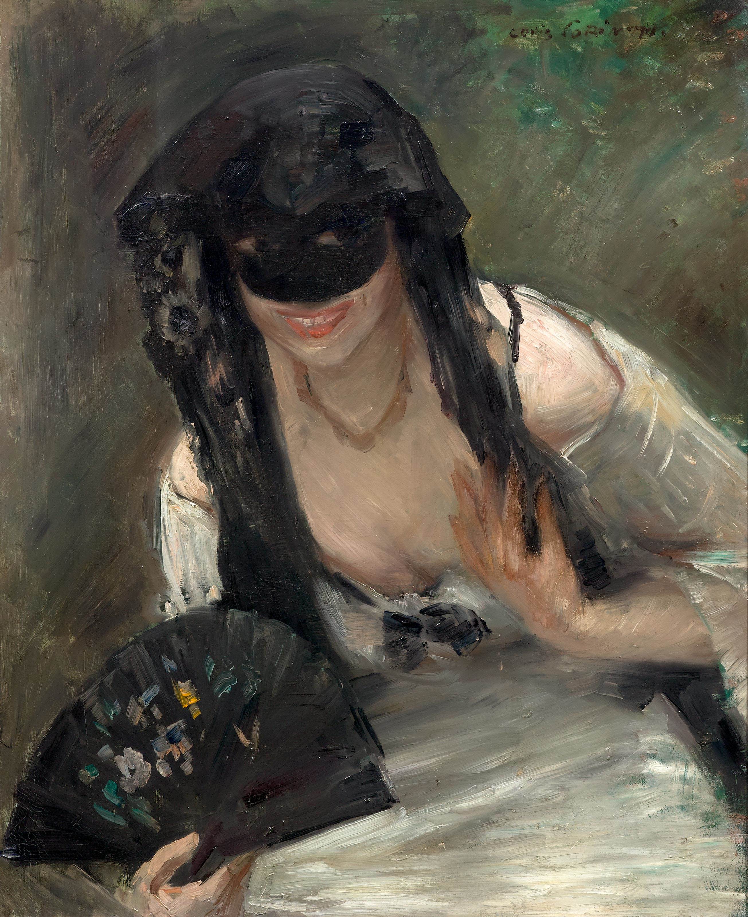 Masque dans une robe blanche - Lovis Corinth