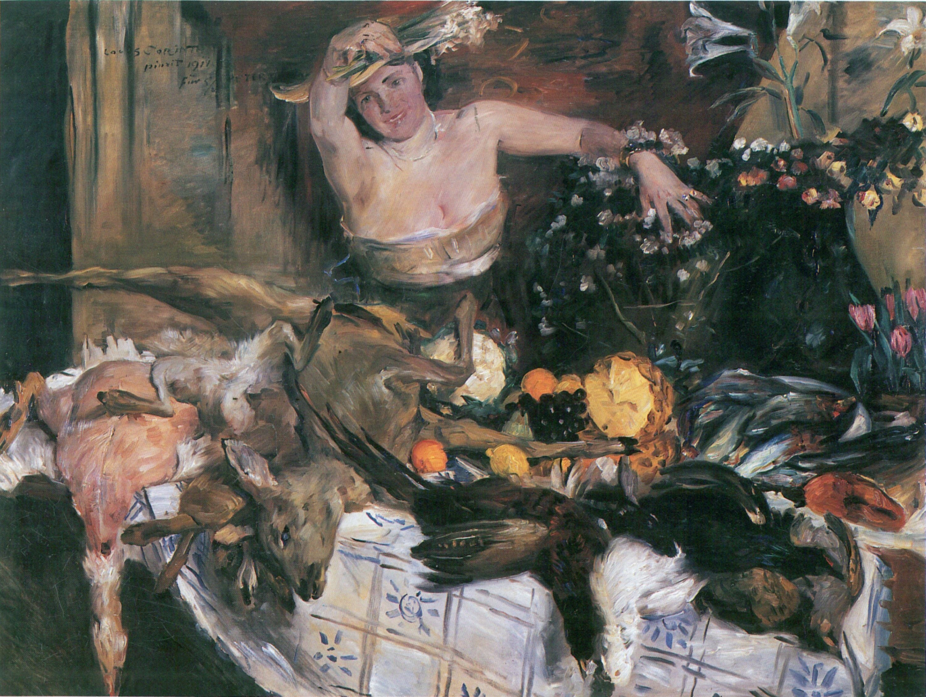 Grande nature morte avec personnage, photo d'anniversaire - Lovis Corinth