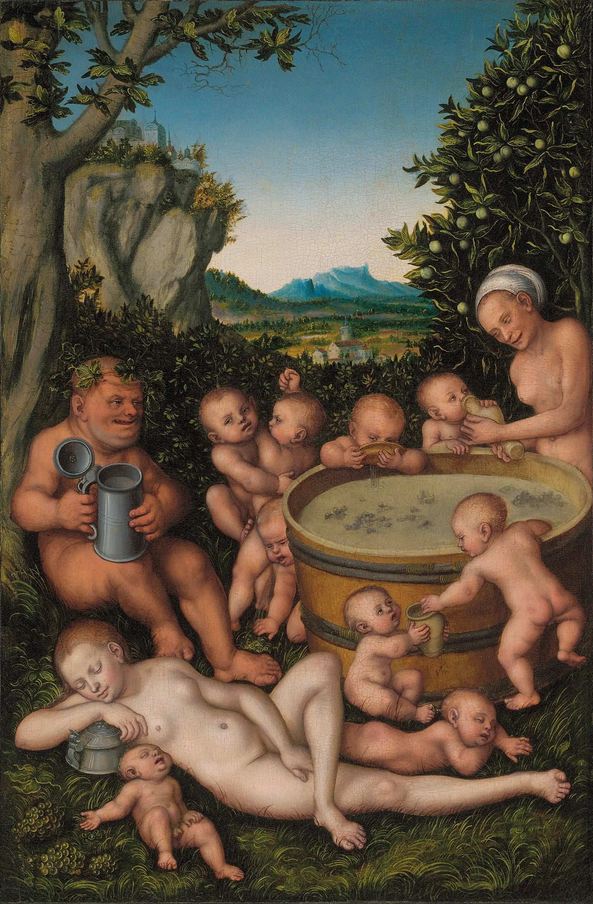 Bacchus à la cuve à vin - Lucas Cranach the Elder - Alpha Reproduction