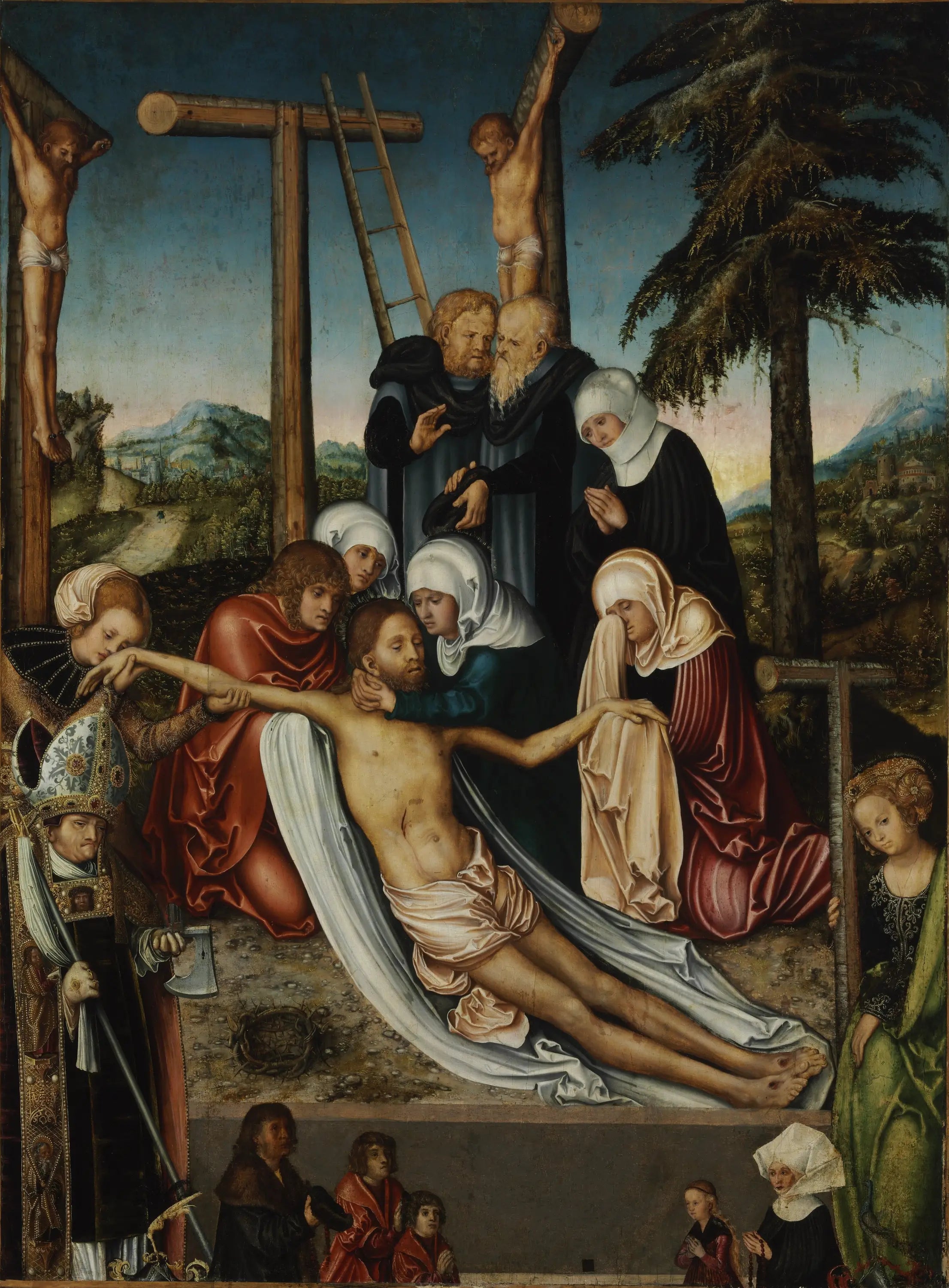 La lamentation sur le corps du Christ mort - Lucas Cranach the Elder - Alpha Reproduction