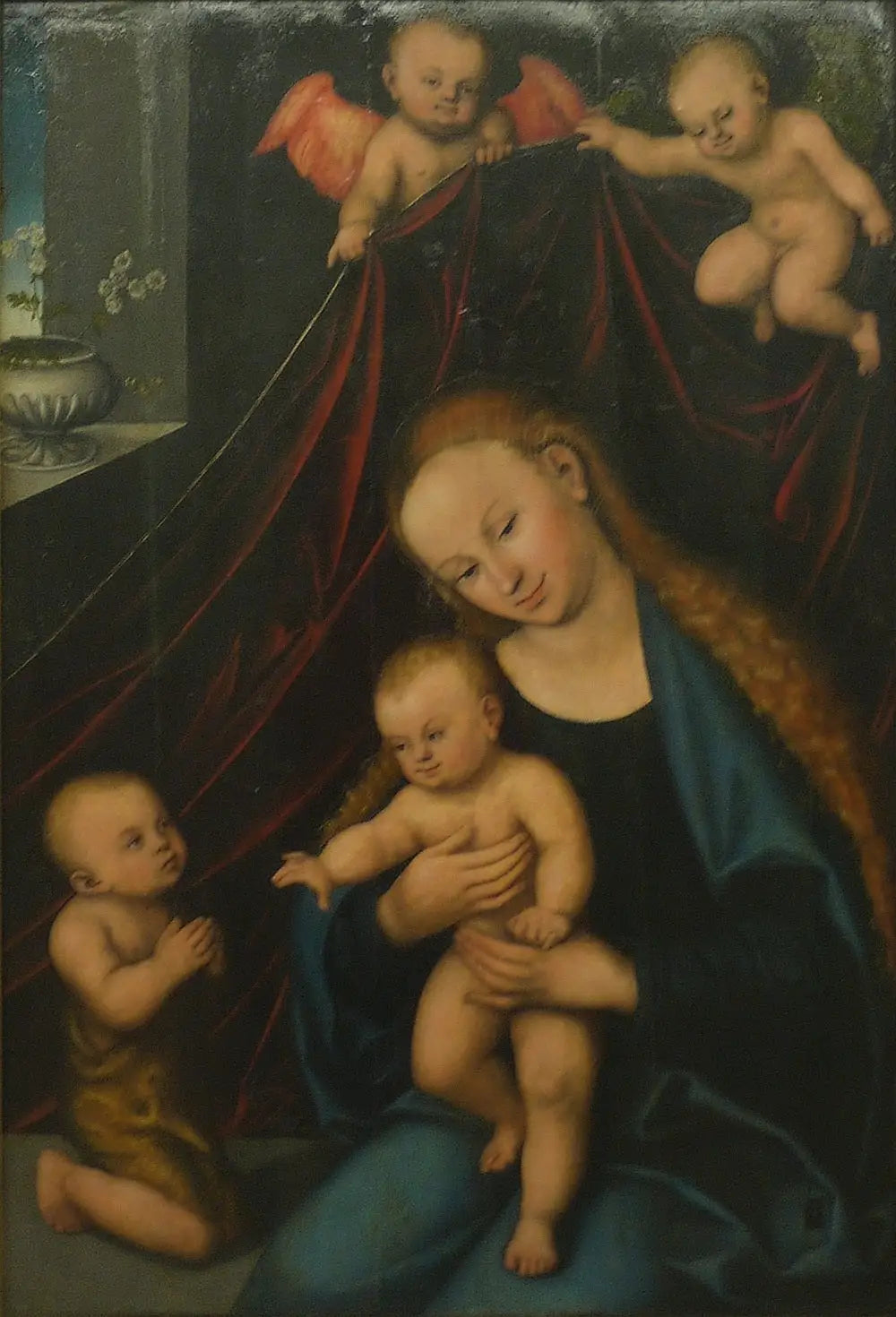 La Vierge à l’Enfant adorée par saint Jean enfant - Lucas Cranach the Elder - Alpha Reproduction