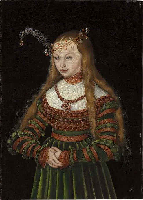 Portrait de la princesse Sibylle de Clèves en épouse de Jean-Frédéric de Saxe - Lucas Cranach the Elder - Alpha