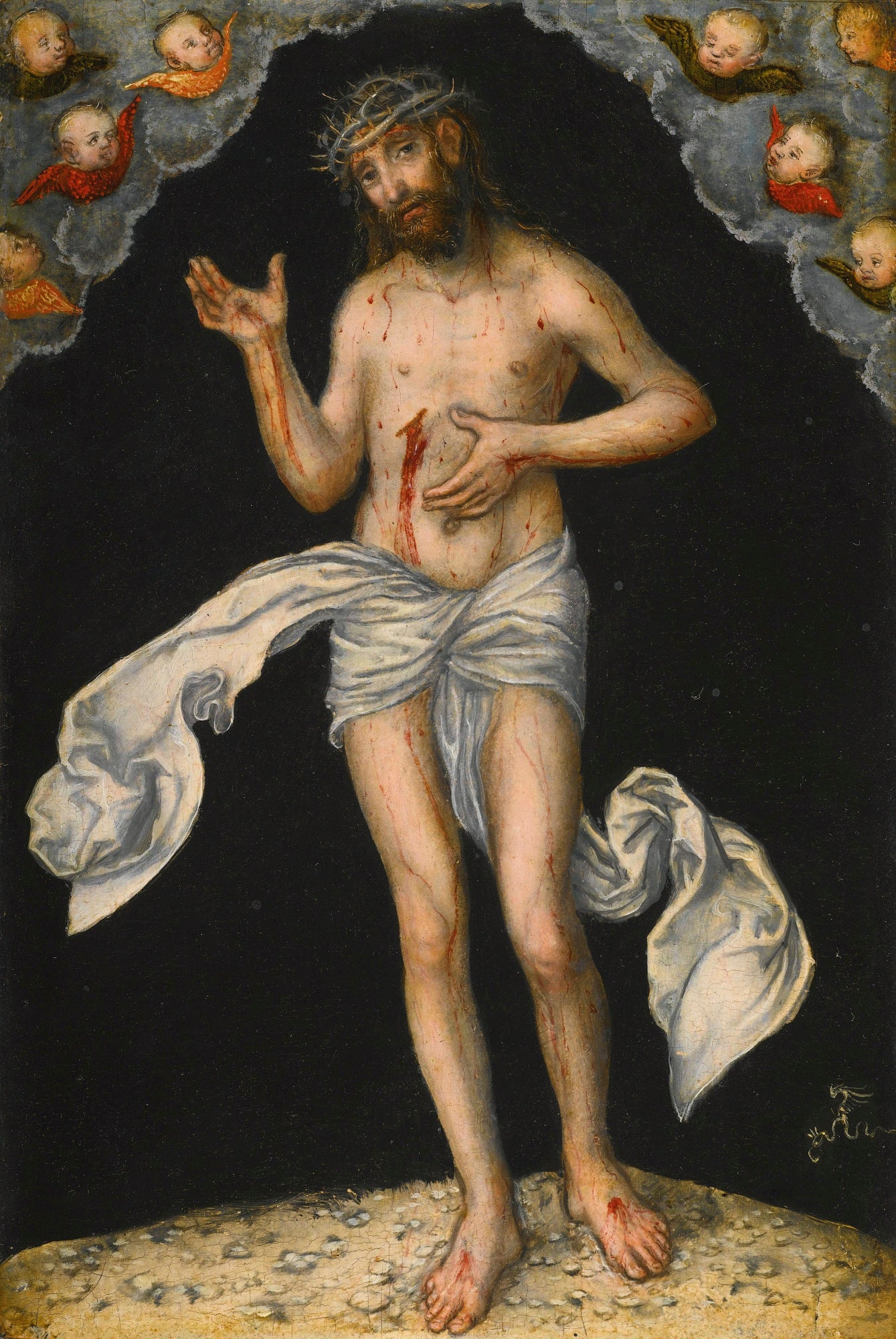 Le Christ en homme de douleur montrant ses blessures - Lucas Cranach the Elder - Alpha Reproduction