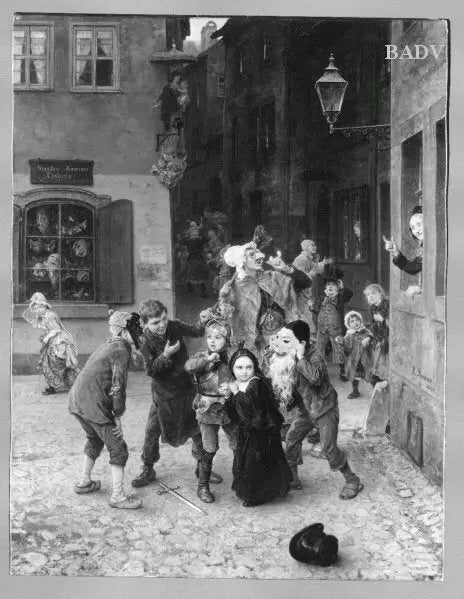Scène de carnaval dans la rue - Ludwig Knaus - Alpha Reproduction