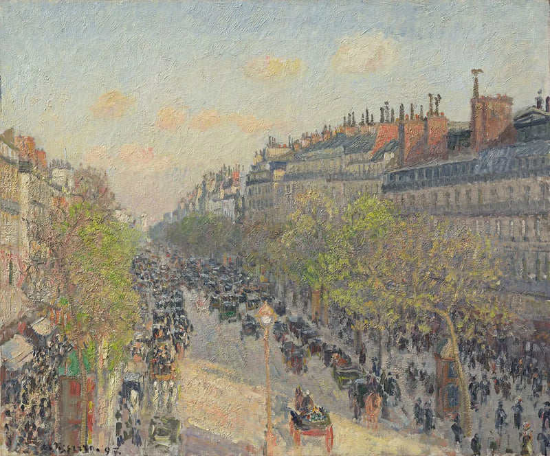 Il Boulevard Montmartre, fine giornata - Camille Pissarro