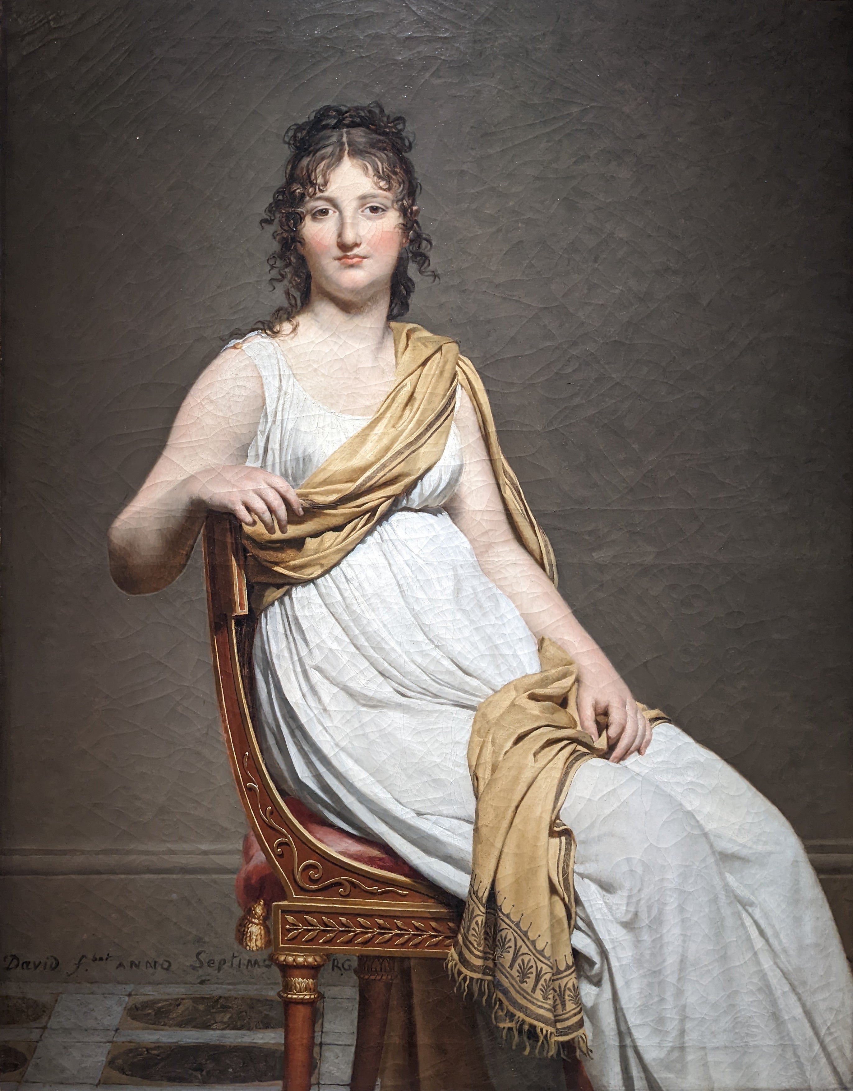Reproduction du tableau « Portrait de Madame de Verninac - Jacques-Louis David » par Alpha Reproduction en peinture à l’huile