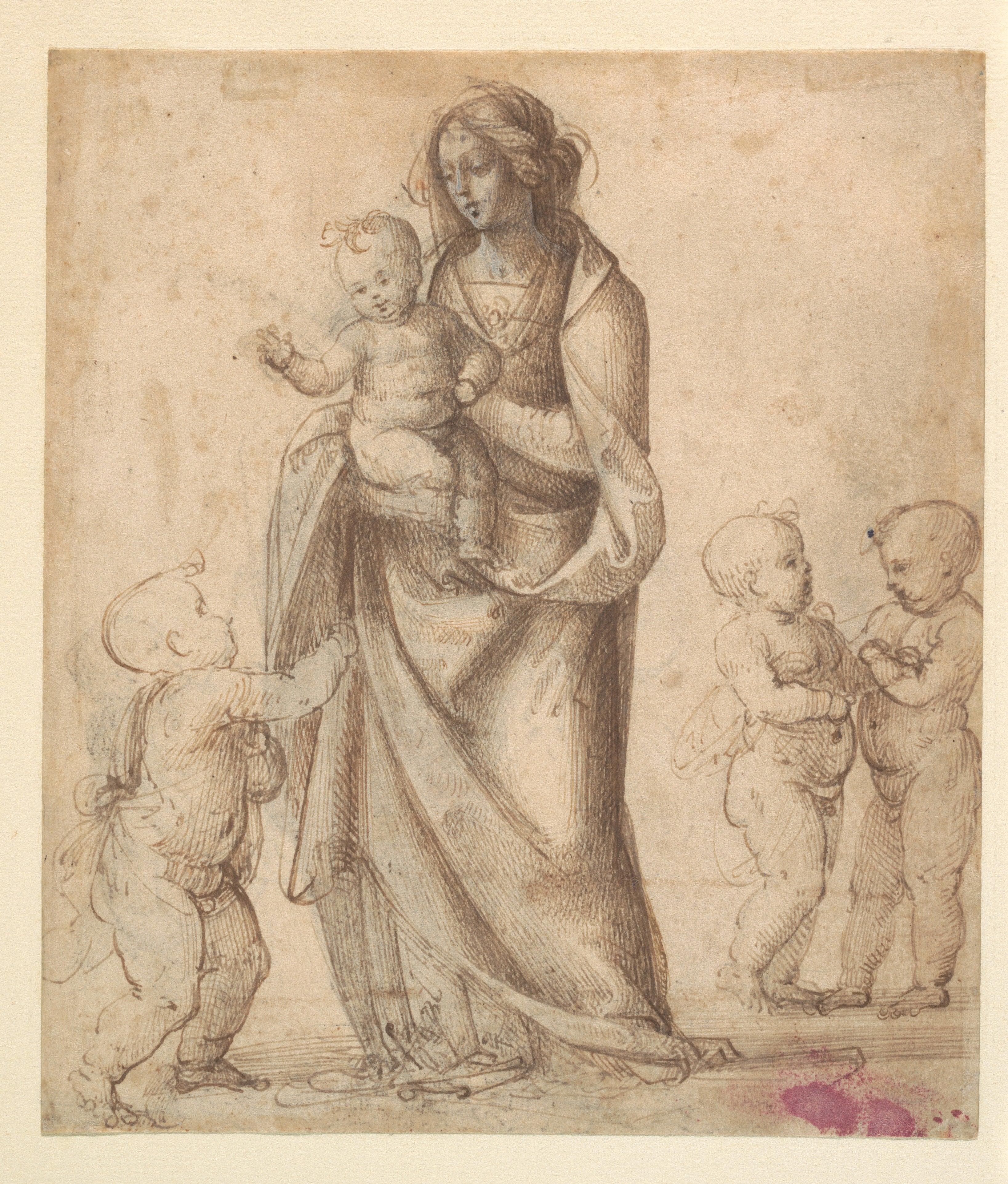 La Vierge à l’Enfant avec le jeune saint Jean-Baptiste et deux putti (recto) ; La Vierge à l’Enfant avec le jeune saint