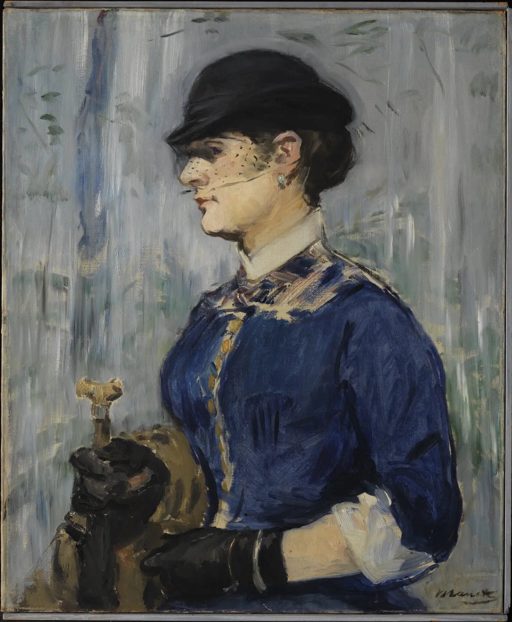 Reproduction du tableau « Jeune femme au chapeau rond - Édouard Manet » par Alpha Reproduction en peinture à l’huile