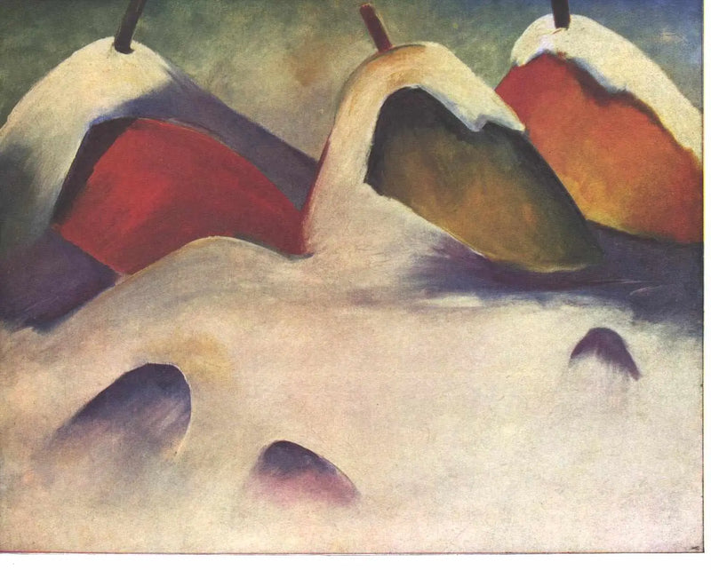 Fienili nella neve - Franz Marc