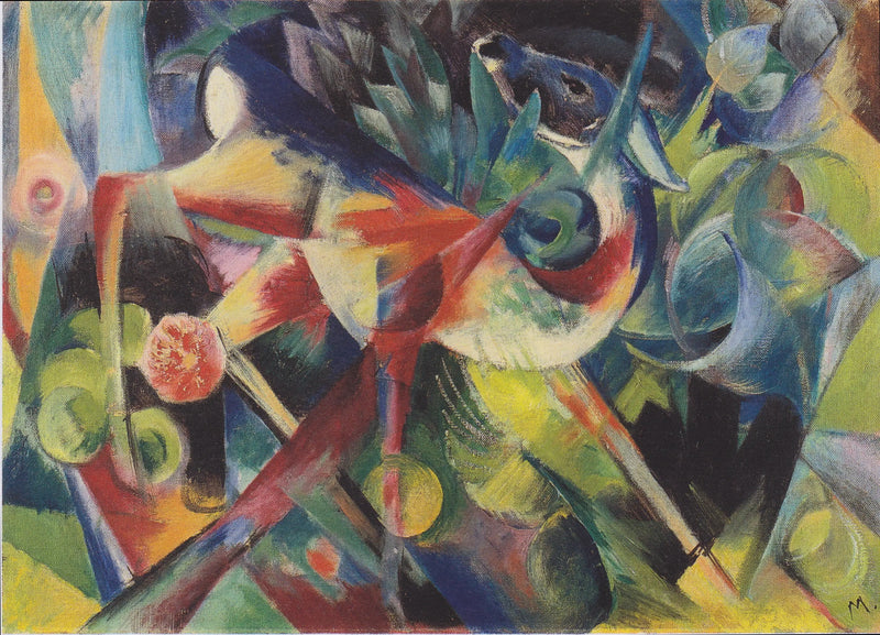 Cervo in un giardino fiorito - Franz Marc