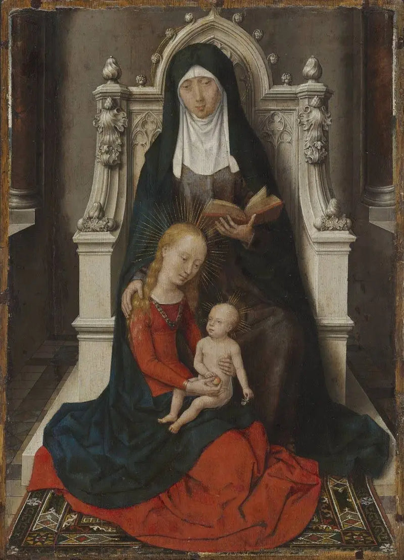 La Vergine con il Bambino e Santa Anna. - Hans Memling