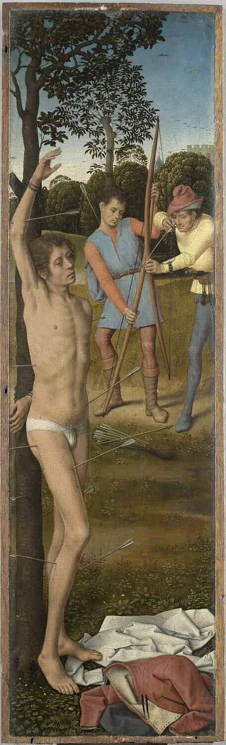 Triptyque della Resurrezione : Il martirio di san Sebastiano - Hans Memling
