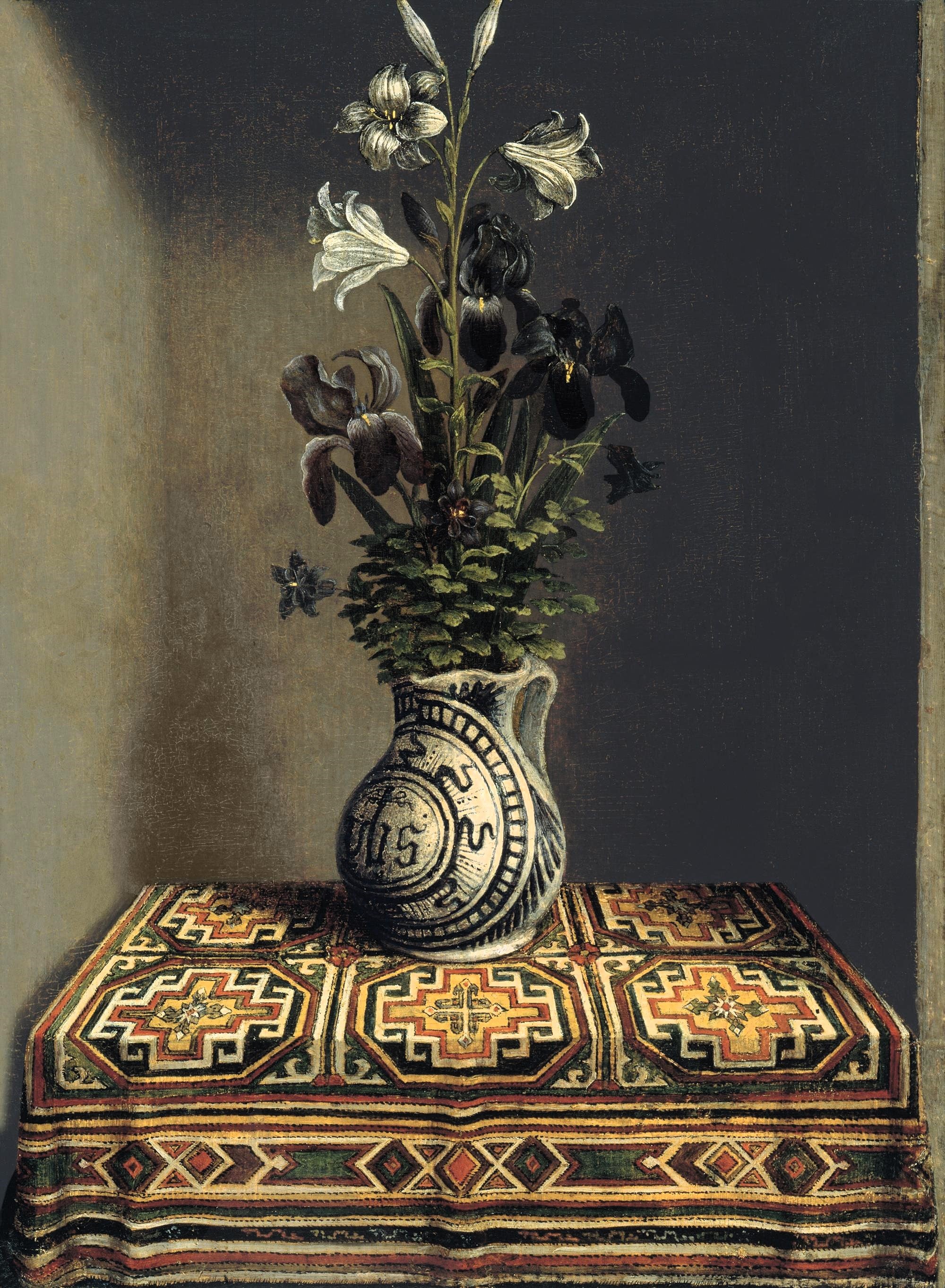 Fleurs dans une cruche (revers) - Hans Memling - Alpha Reproduction