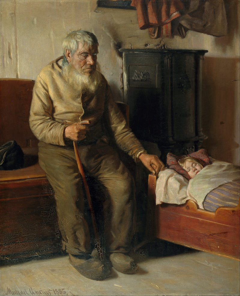 Kristian, cieco, si prende cura di un bambino: Michael Peter Ancher