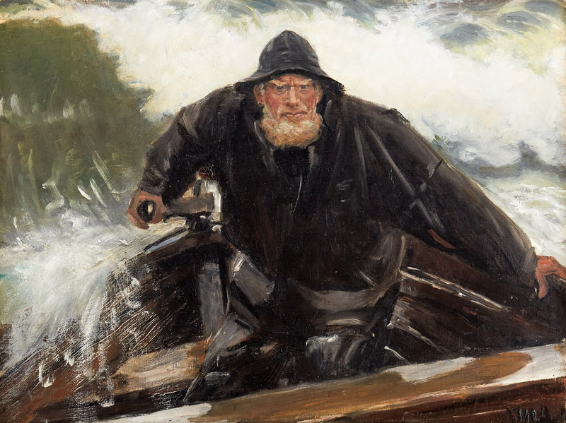 Pescatore in mare agitato. -Michael Peter Ancher