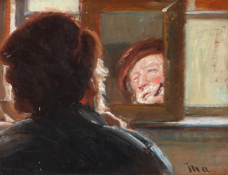 Un peccatore che si rade. -Michael Peter Ancher