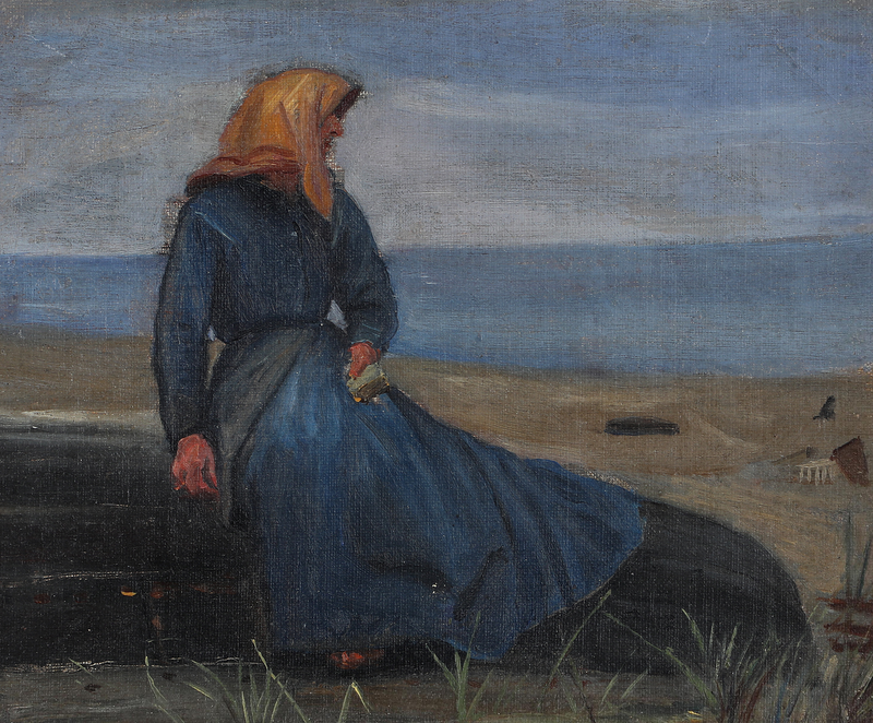 Pescatrice tra le dune. -Michael Peter Ancher