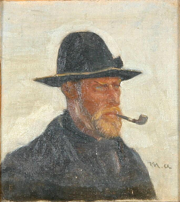 Un pescatore che fuma la pipa. -Michael Peter Ancher