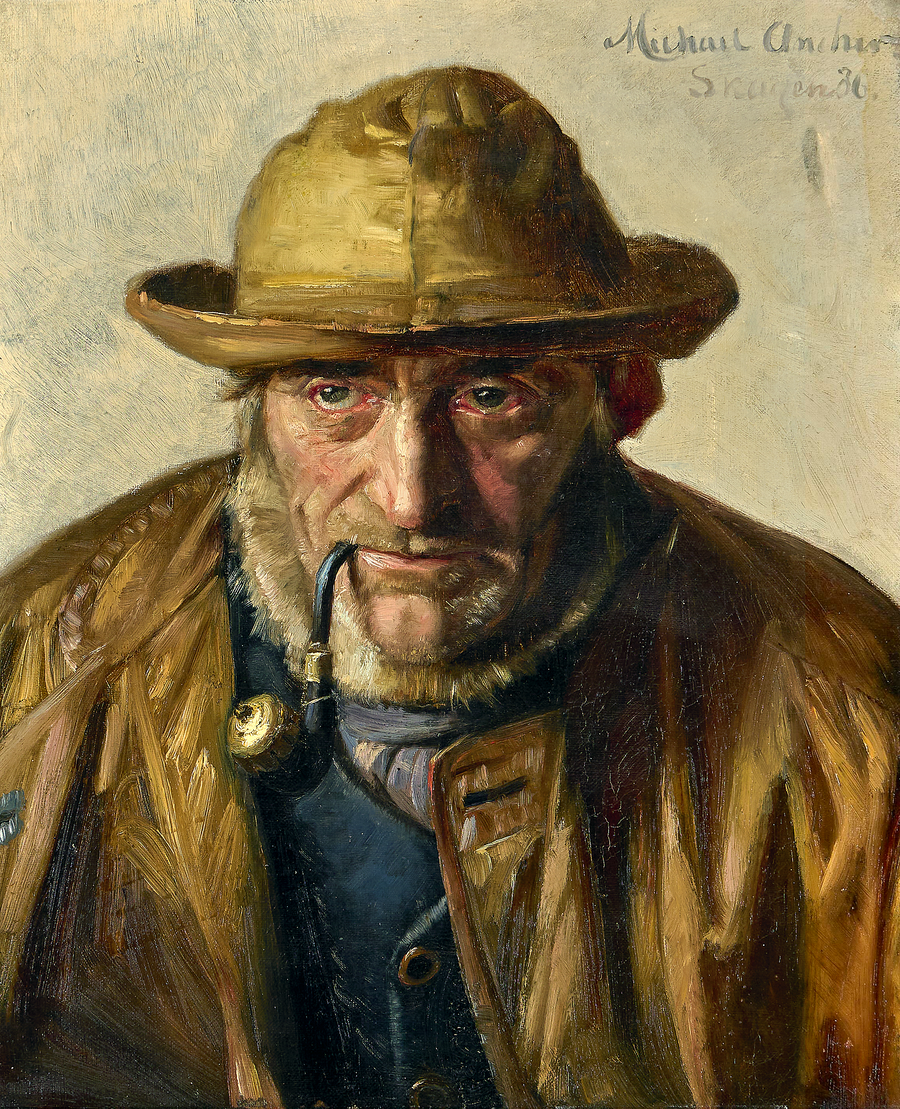 Un pescatore di Skagen che fuma la pipa. 1886. - Michael Peter Ancher