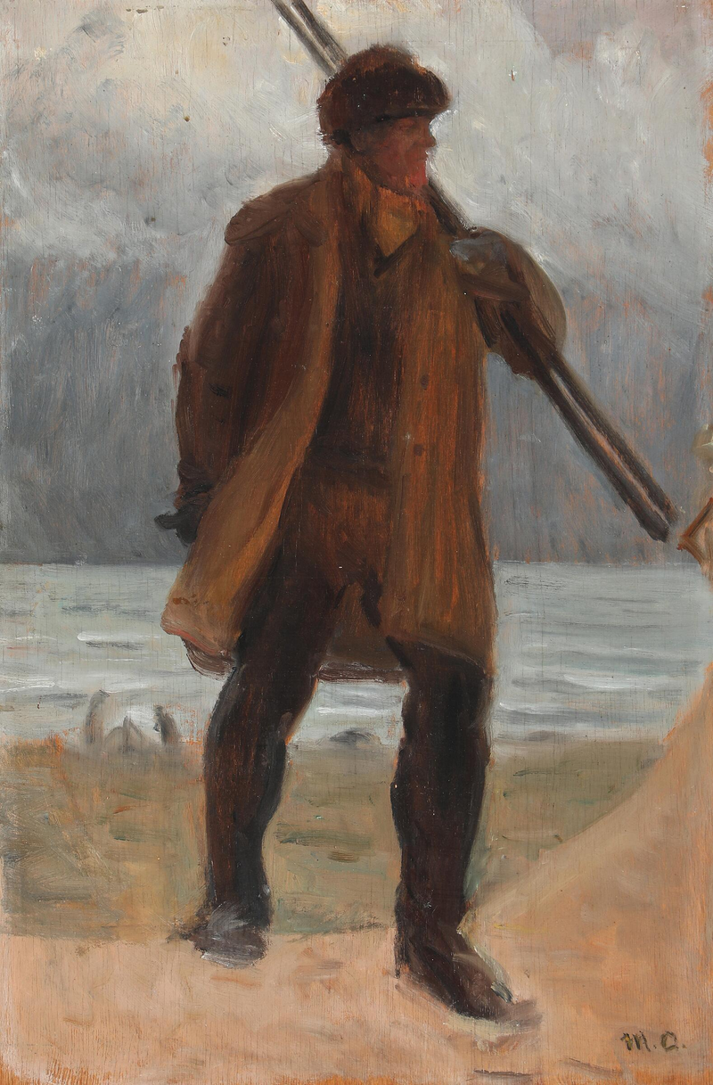Un pescatore sulla spiaggia. -Michael Peter Ancher
