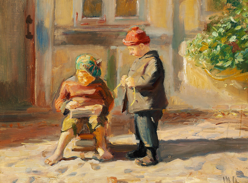 Ragazzini che giocano. - Michael Peter Ancher