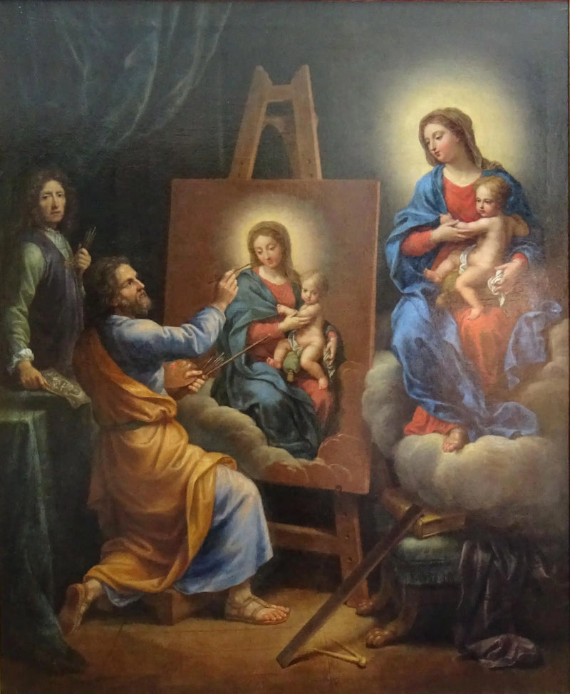 San Luca che dipinge la Vergine con l'Autoritratto di Mignard - Pierre Mignard