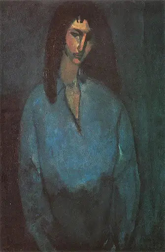 Ritratto di giovane ragazza con blusa blu - Amedeo Modigliani