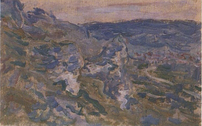 Reproduction du tableau « Les Coteaux près de Vétheuil - Claude Monet » par Alpha Reproduction en peinture à l’huile