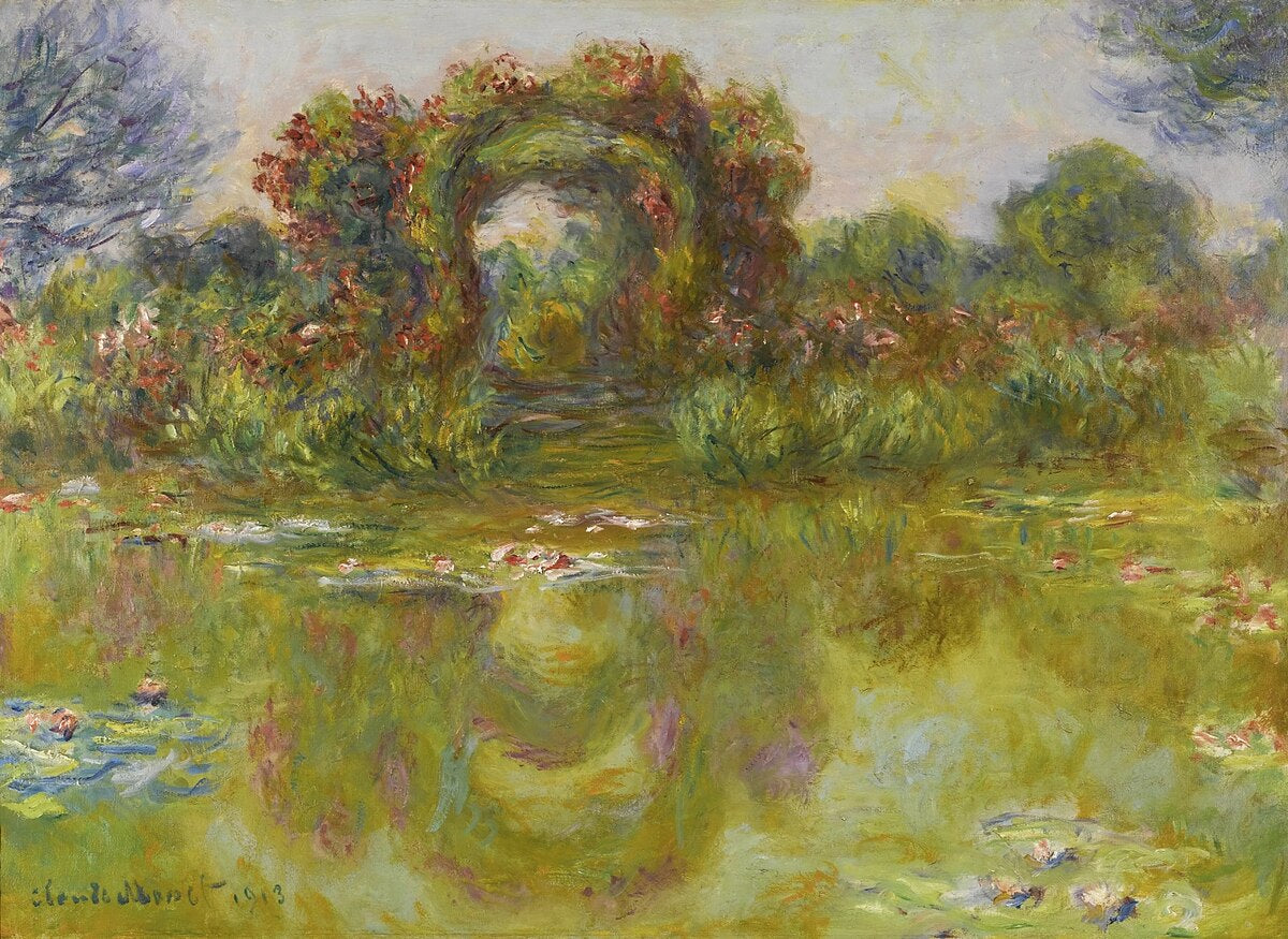 🌺 Il Roseto e il Bacino delle Ninfee, Claude Monet, 1913