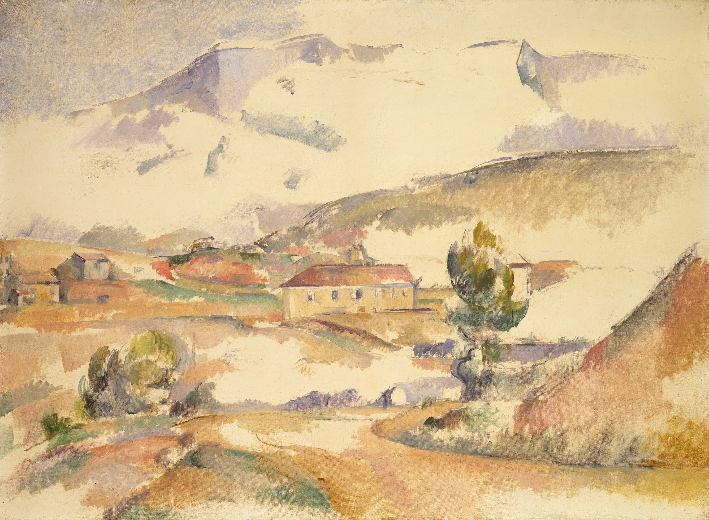 Reproduction du tableau « La montagne Sainte-Victoire vue du Pont de Bayeux à Meyreuil - Paul Cézanne » par Alpha Reproduction en peinture à l’huile
