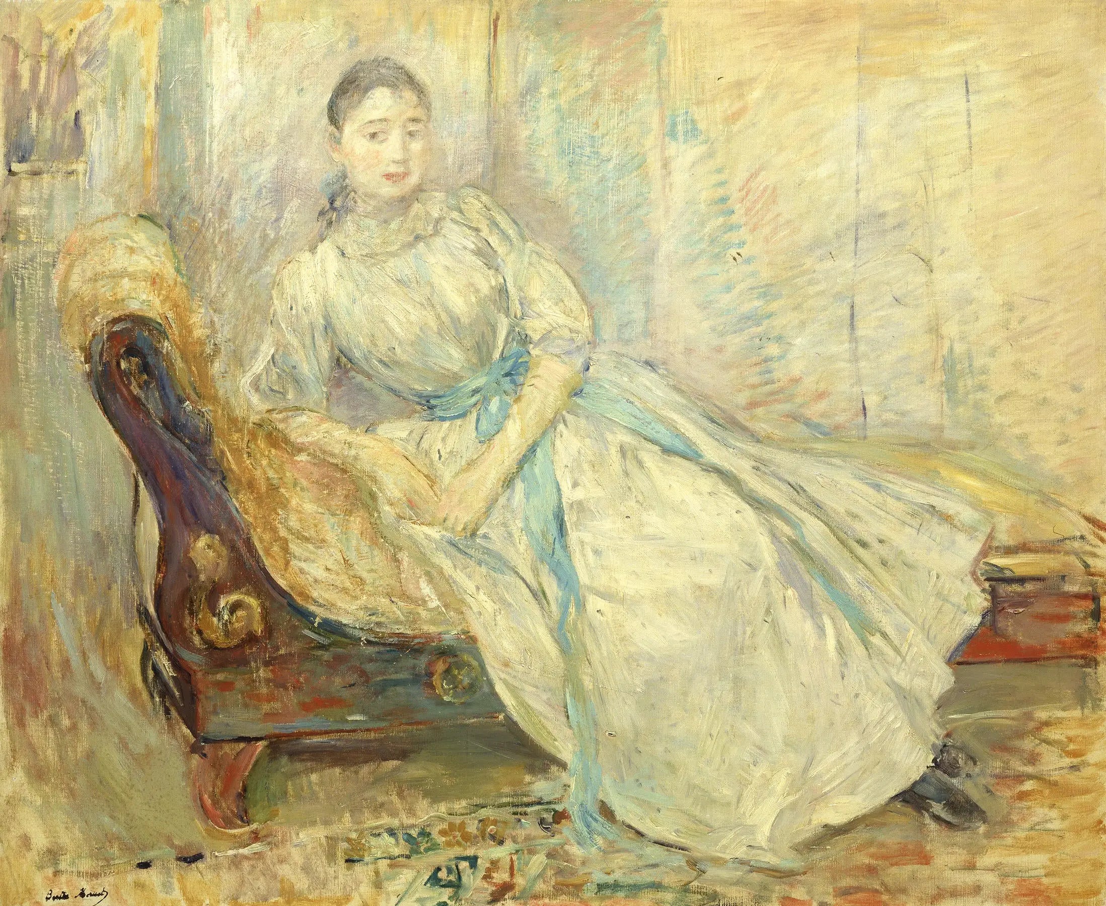Reproduction du tableau « Albine Sermicoli à l'atelier - Berthe Morisot » par Alpha Reproduction en peinture à l’huile