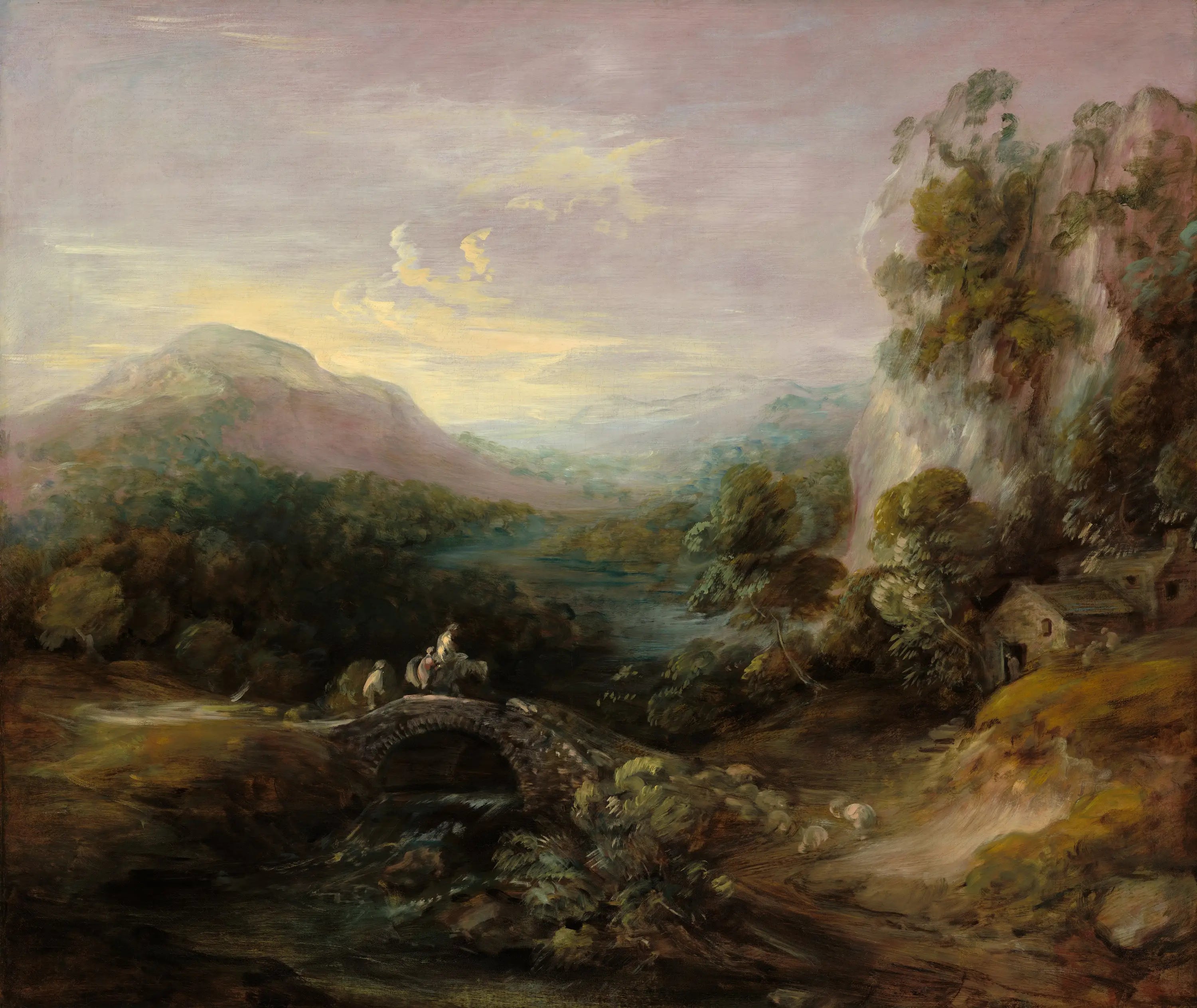 Paysage de montagne avec pont - Thomas Gainsborough - Alpha Reproduction