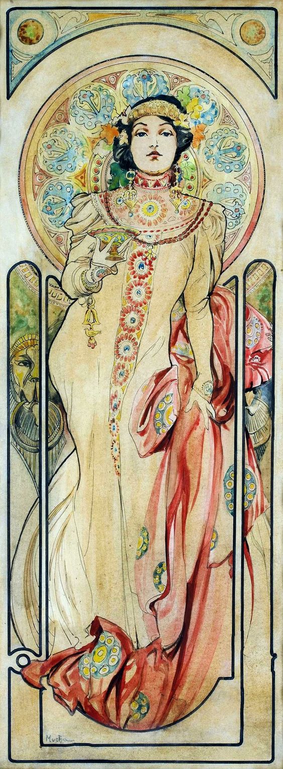 Projet d'affiche pour le Champagne Moët et Chandon. - Alphonse Mucha