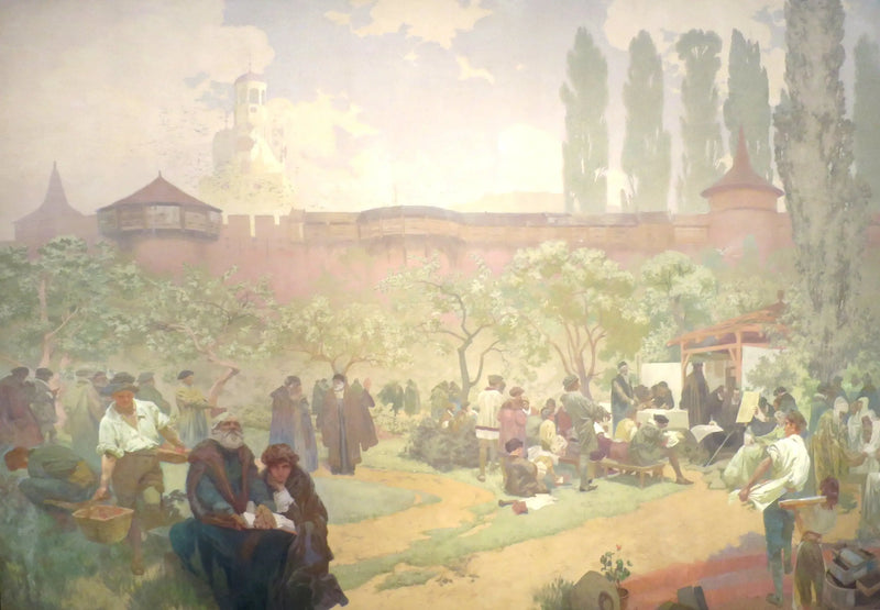 La scuola fraterna a Ivančice - Alphonse Mucha