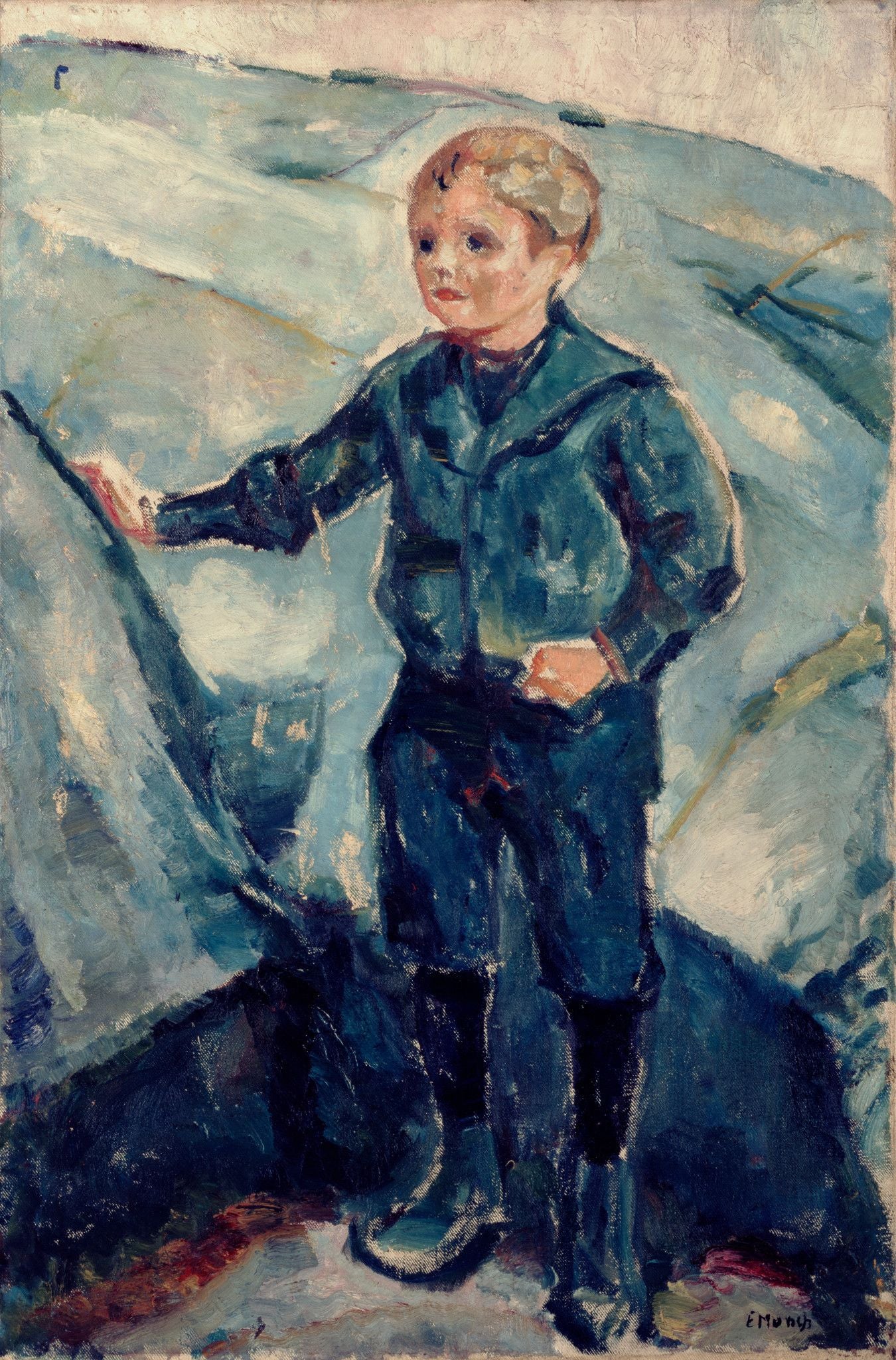 Reproduction du tableau « Garçon dans un paysage rocheux - Edvard Munch » par Alpha Reproduction en peinture à l’huile