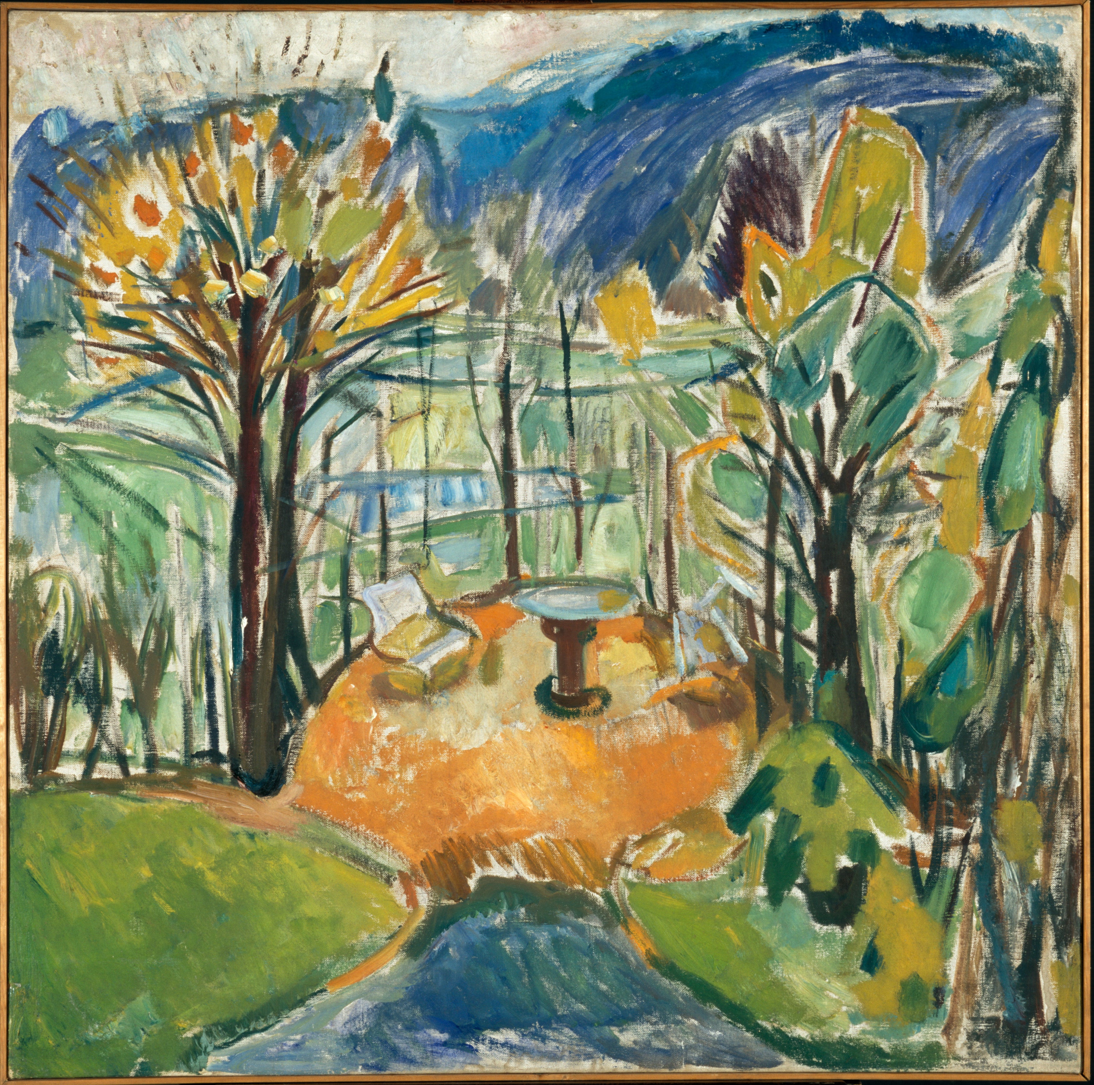 Reproduction du tableau « La Tonnelle à la fin de l'automne - Edvard Munch » par Alpha Reproduction en peinture à l’huile