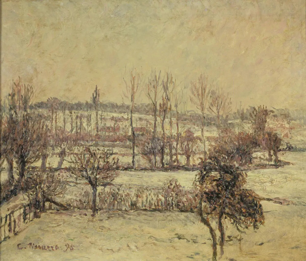 Reproduction du tableau « Effet de neige à Éragny - Camille Pissarro » par Alpha Reproduction en peinture à l’huile