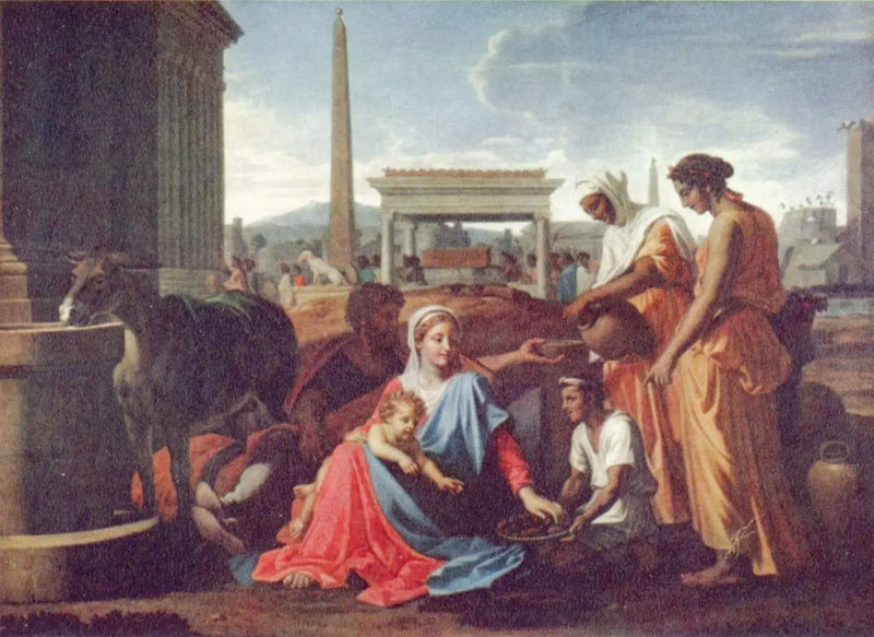 La repos pendant la fuite en Égypte. - Nicolas Poussin