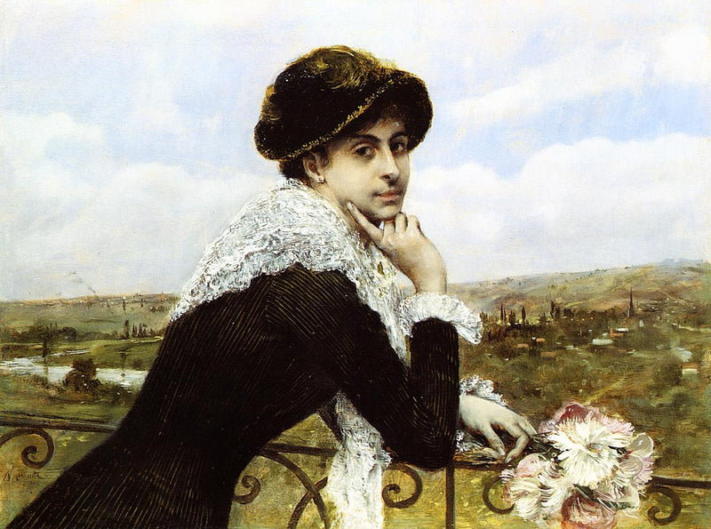 Donna al balcone - Norbert Gœneutte