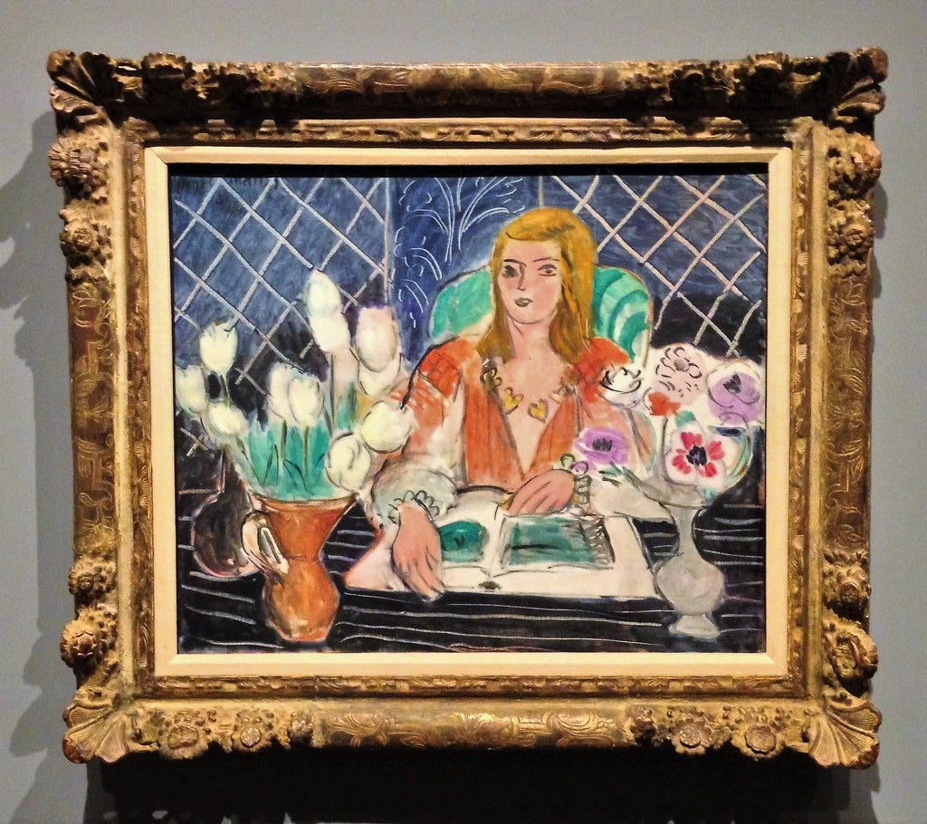 Annelies, tulipani bianchi e anemoni - Henri Matisse