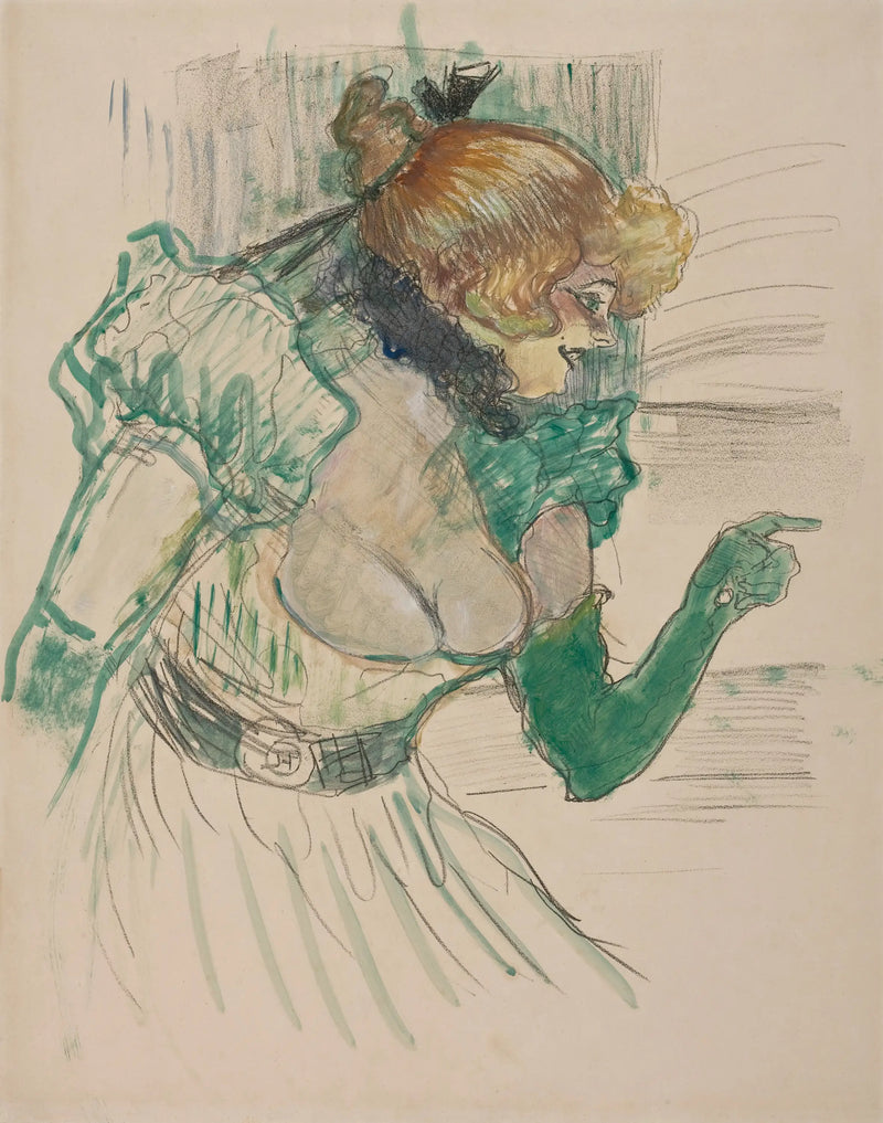 Artista con guanti verdi - la cantante Dolly del Café Star di Le Havre - Henri de Toulouse-Lautrec