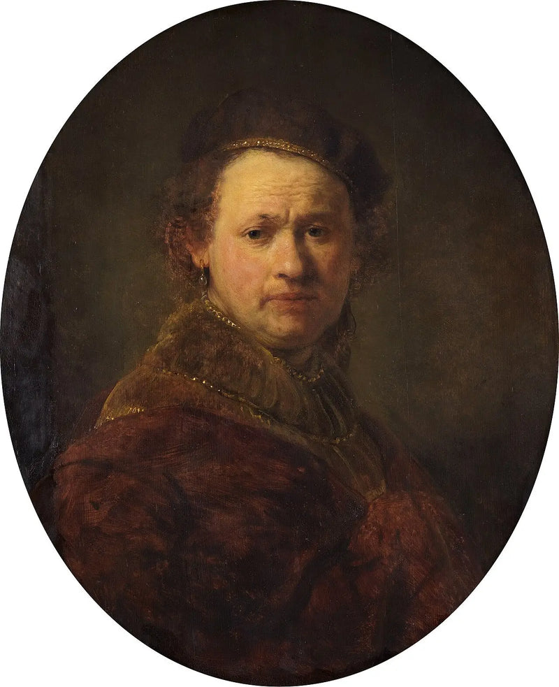 Autoritratto con berretto e mantello rosso - Rembrandt