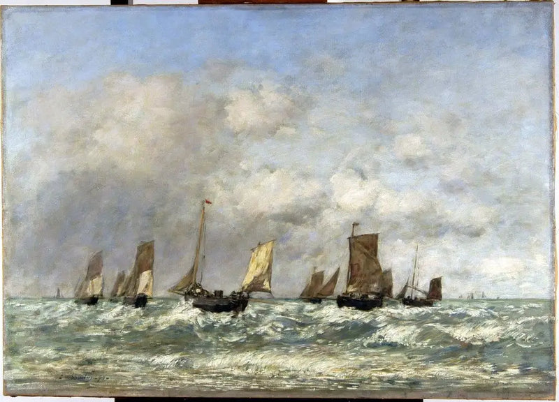 Berck: la partenza delle barche - Eugène Boudin