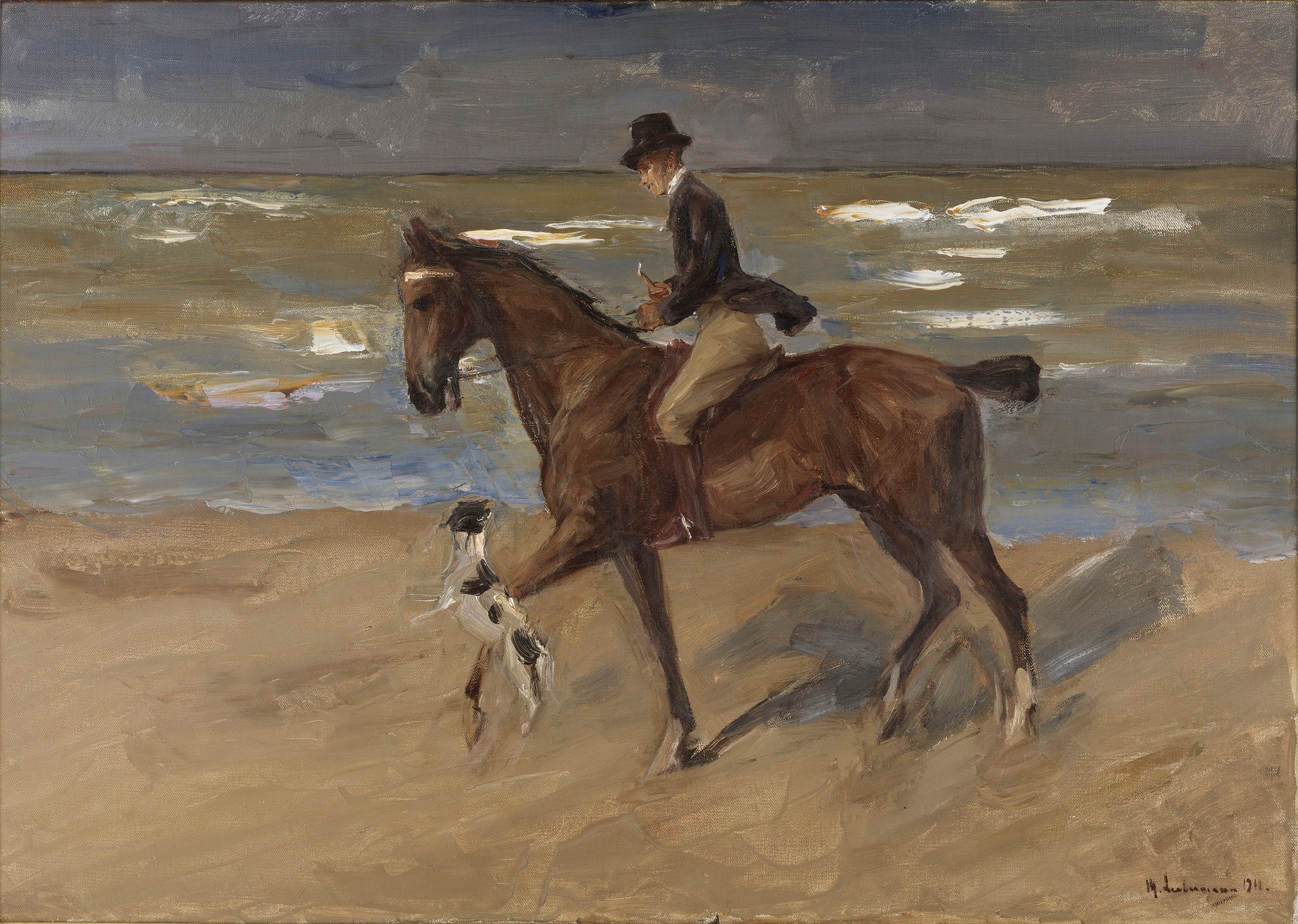 Cavaliere sulla spiaggia - Max Liebermann