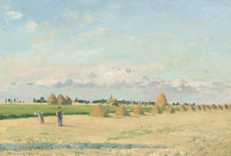 Campi aperti con balle di fieno vicino a Pontoise - Camille Pissarro