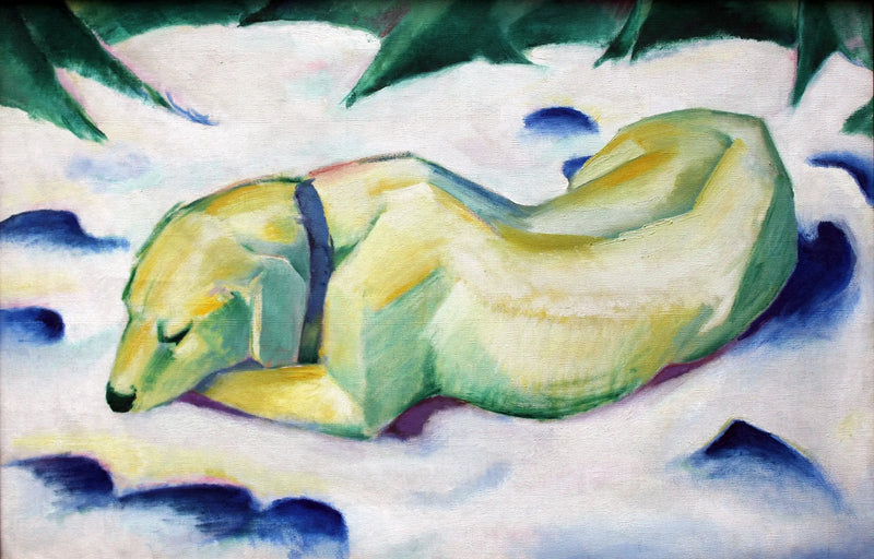 Cane sdraiato nella neve - Franz Marc