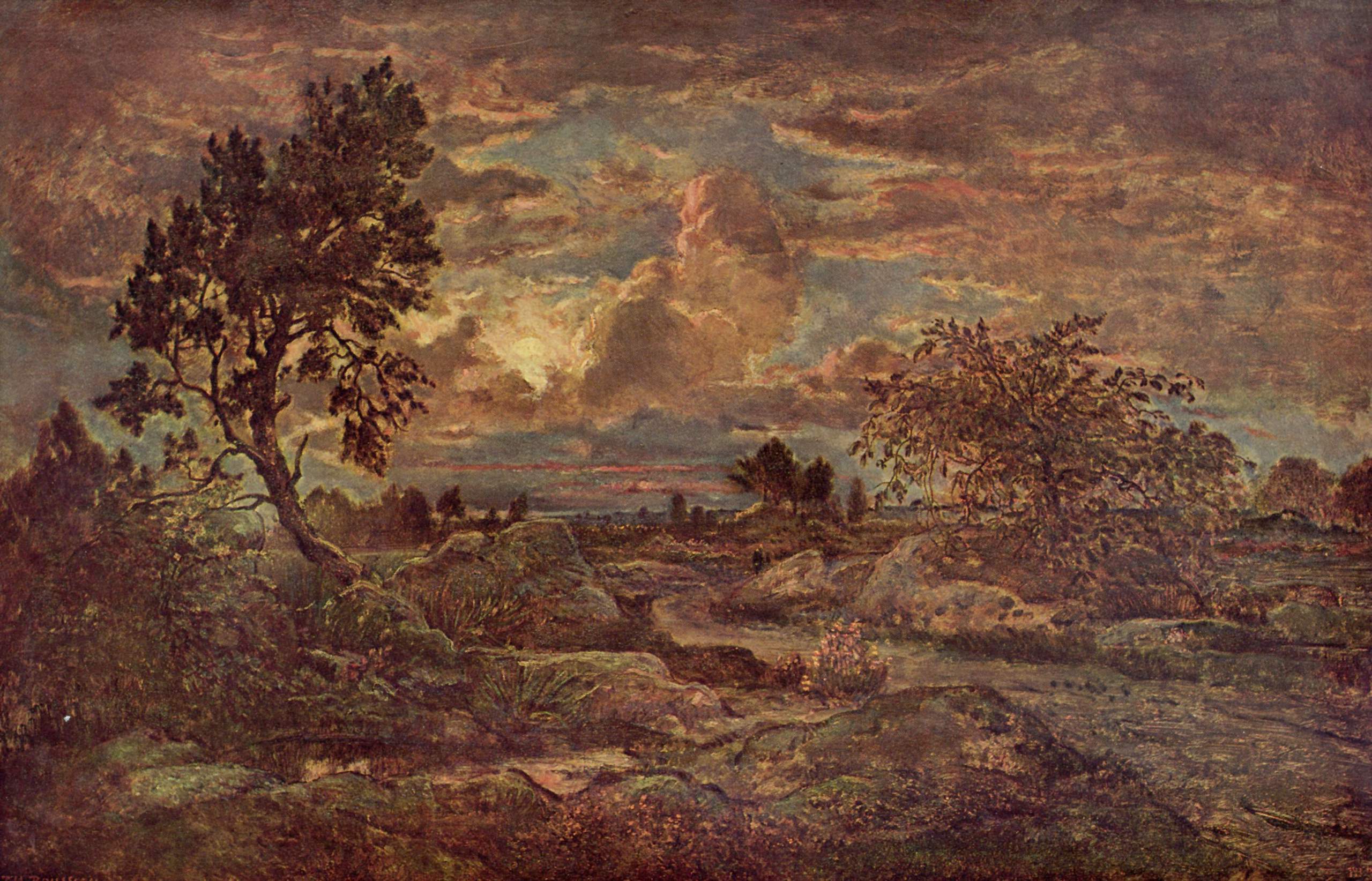 Tramonto vicino ad Arbonne - Théodore Rousseau