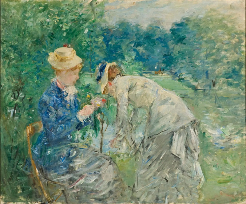 Donne che raccolgono fiori - Berthe Morisot