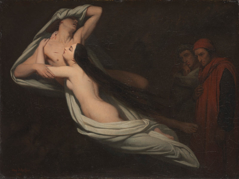 Dante e Virgilio incontrano le ombre di Francesca da Rimini e Paolo - Ary Scheffer